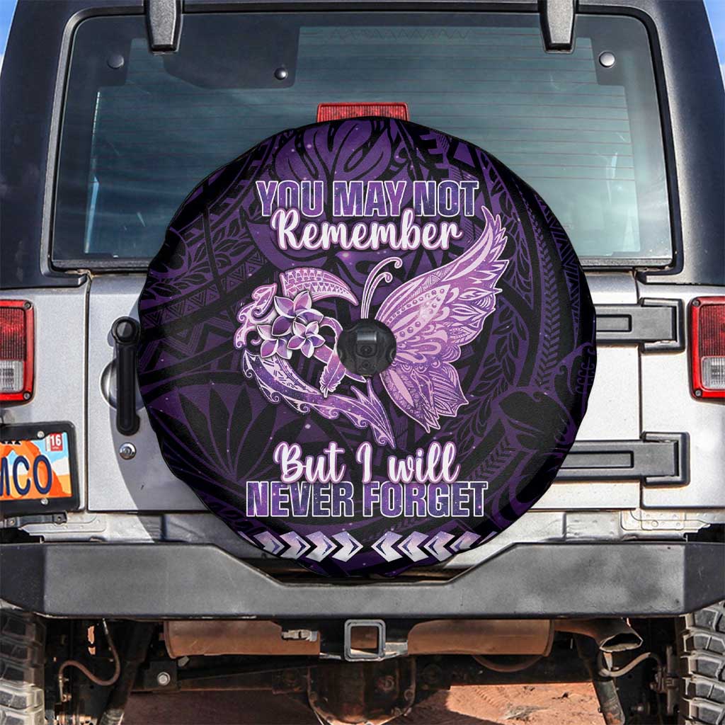 Alzheimer's Awareness Spare Tire Cover You May Not Remember But I Will Never Forget