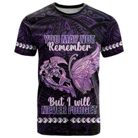 Personalised Alzheimer's Awareness T Shirt You May Not Remember But I Will Never Forget LT05 Purple - Polynesian Pride