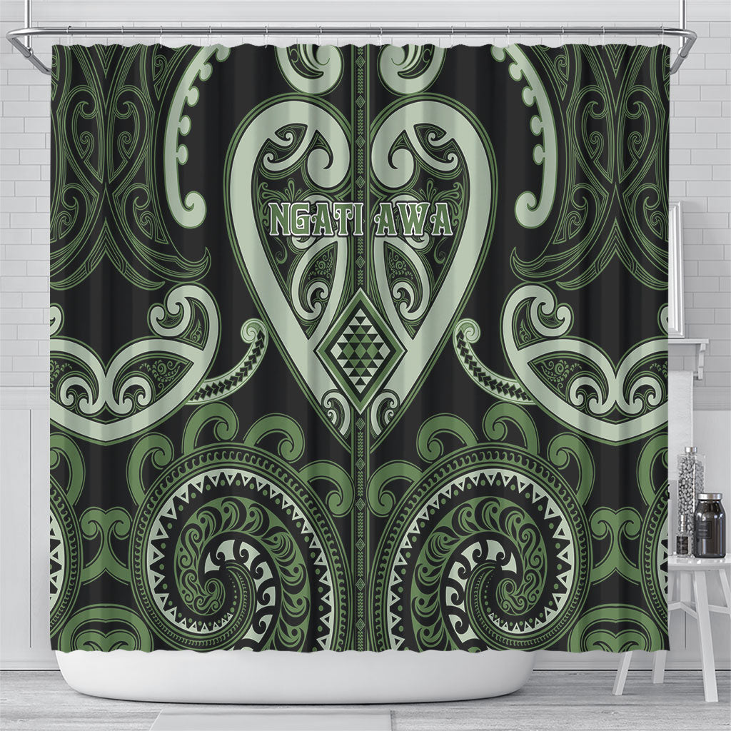 Aotearoa Ngati Awa Shower Curtain Maori Tribal Pattern LT05 - Polynesian Pride