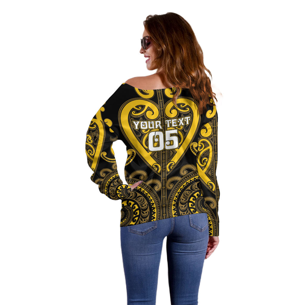Custom Aotearoa Ngati Whatua Off Shoulder Sweater Maori Tribal Pattern LT05 - Polynesian Pride