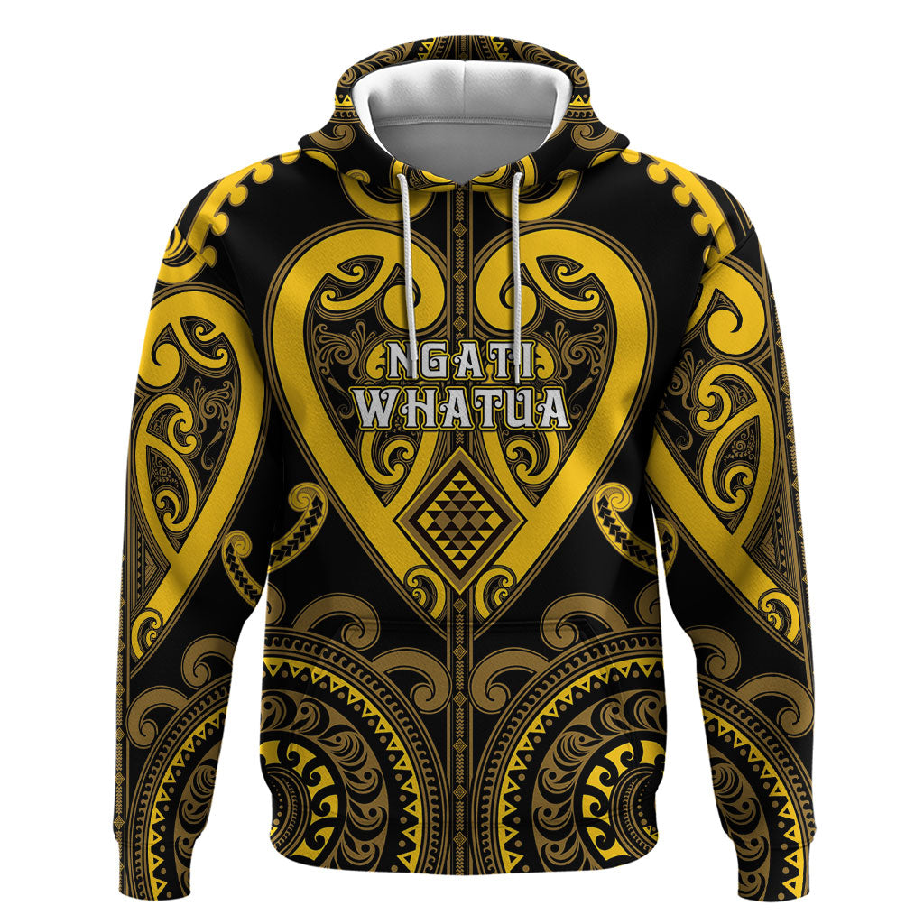 Custom Aotearoa Ngati Whatua Zip Hoodie Maori Tribal Pattern LT05 Pullover Hoodie Yellow - Polynesian Pride