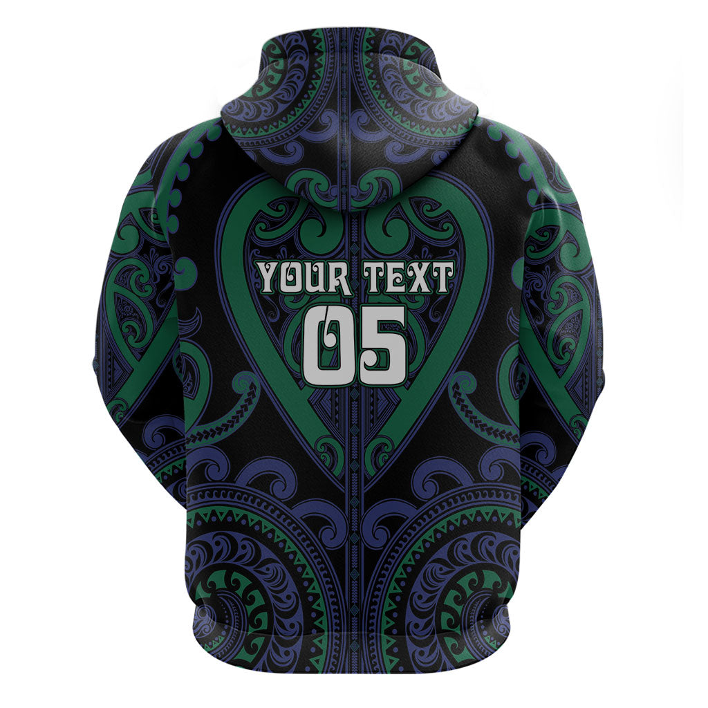 Custom Aotearoa Ngati Pikiao Zip Hoodie Maori Tribal Pattern LT05 - Polynesian Pride