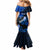 Hawaii Maui Mermaid Dress Polynesian Fish Hook Hibiscus Blue Version LT05 - Polynesian Pride