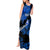 Hawaii Maui Tank Maxi Dress Polynesian Fish Hook Hibiscus Blue Version LT05 - Polynesian Pride