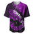 Personalized Hawaii Maui Baseball Jersey Polynesian Fish Hook Hibiscus Purple Version LT05 Purple - Polynesian Pride