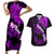 Personalized Hawaii Maui Couples Matching Short Sleeve Bodycon Dress and Hawaiian Shirt Polynesian Fish Hook Hibiscus Purple Version LT05 Purple - Polynesian Pride