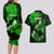 Hawaii Maui Couples Matching Long Sleeve Bodycon Dress and Hawaiian Shirt Polynesian Fish Hook Hibiscus Green Version LT05 - Polynesian Pride