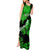 Personalized Hawaii Maui Tank Maxi Dress Polynesian Fish Hook Hibiscus Green Version LT05 - Polynesian Pride