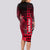 Personalized Hawaii Long Sleeve Bodycon Dress Hammerhead Shark Kakau Polynesian Tribal Red LT05 - Polynesian Pride