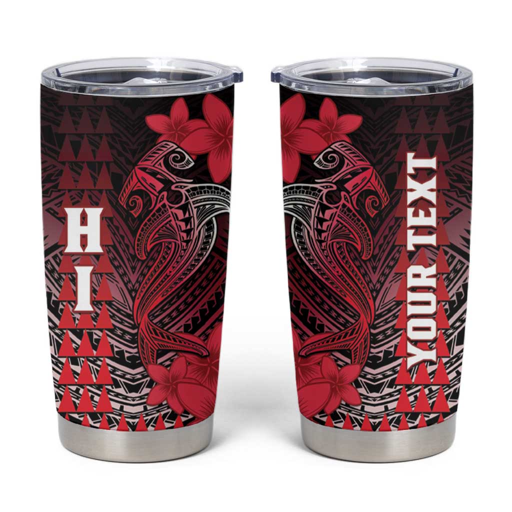 Personalized Hawaii Tumbler Cup Hammerhead Shark Kakau Polynesian Tribal Red LT05 Red - Polynesian Pride