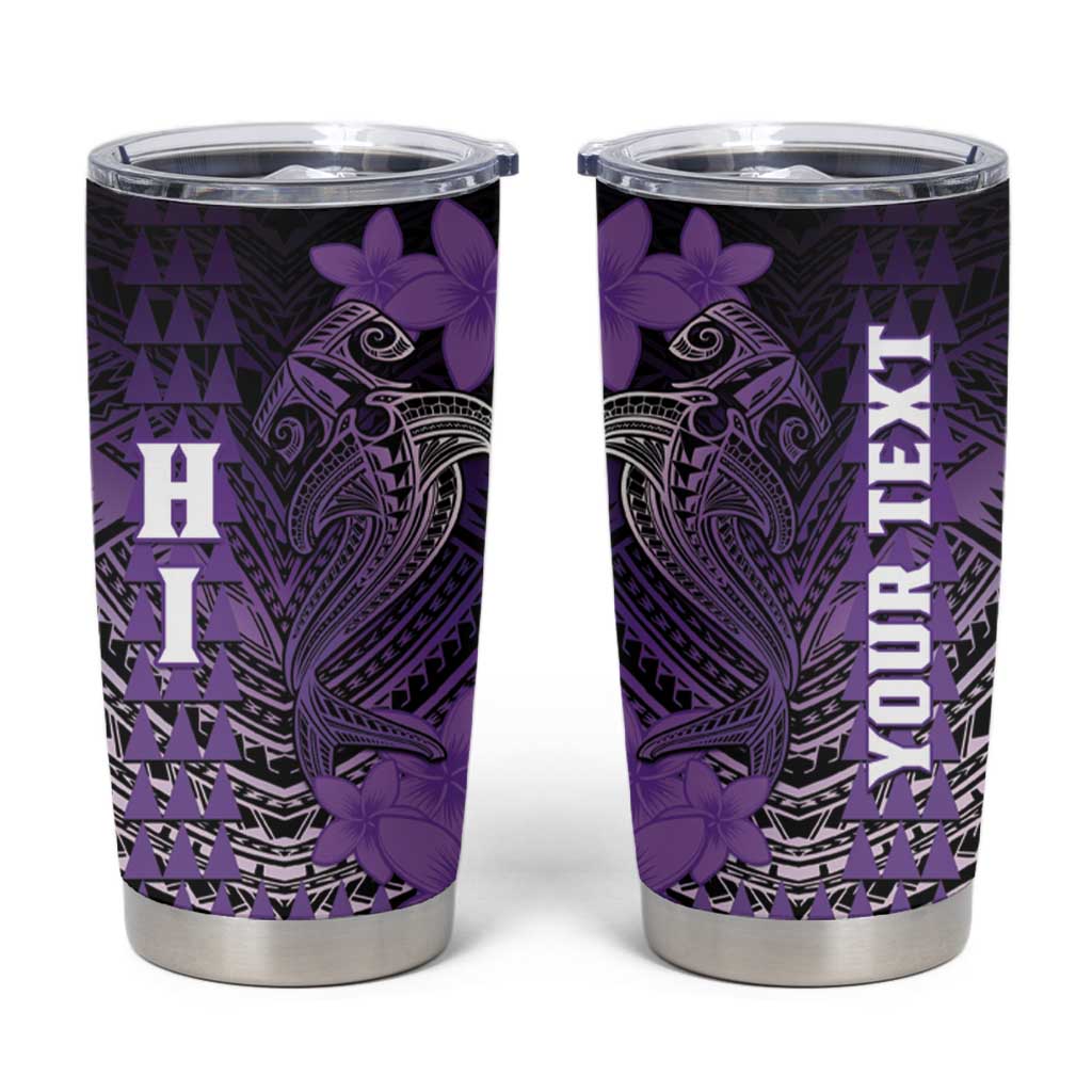 Personalized Hawaii Tumbler Cup Hammerhead Shark Kakau Polynesian Tribal Purple LT05 Purple - Polynesian Pride