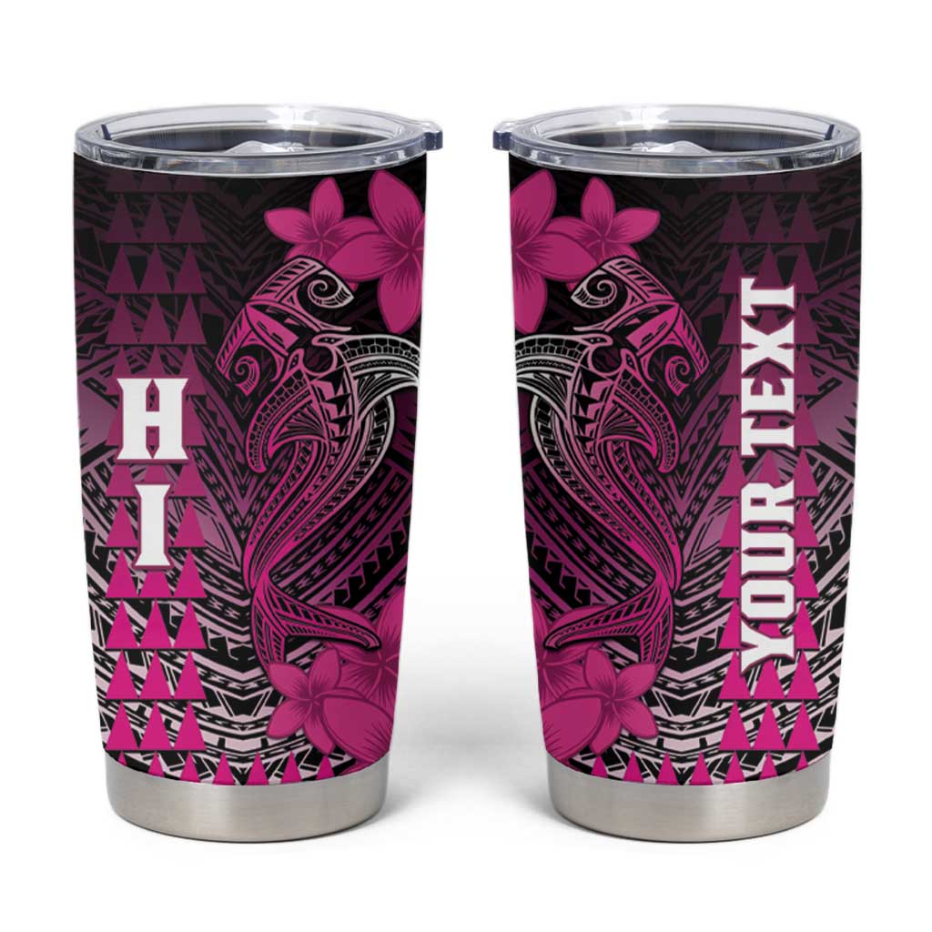 Personalized Hawaii Tumbler Cup Hammerhead Shark Kakau Polynesian Tribal Pink LT05 Pink - Polynesian Pride
