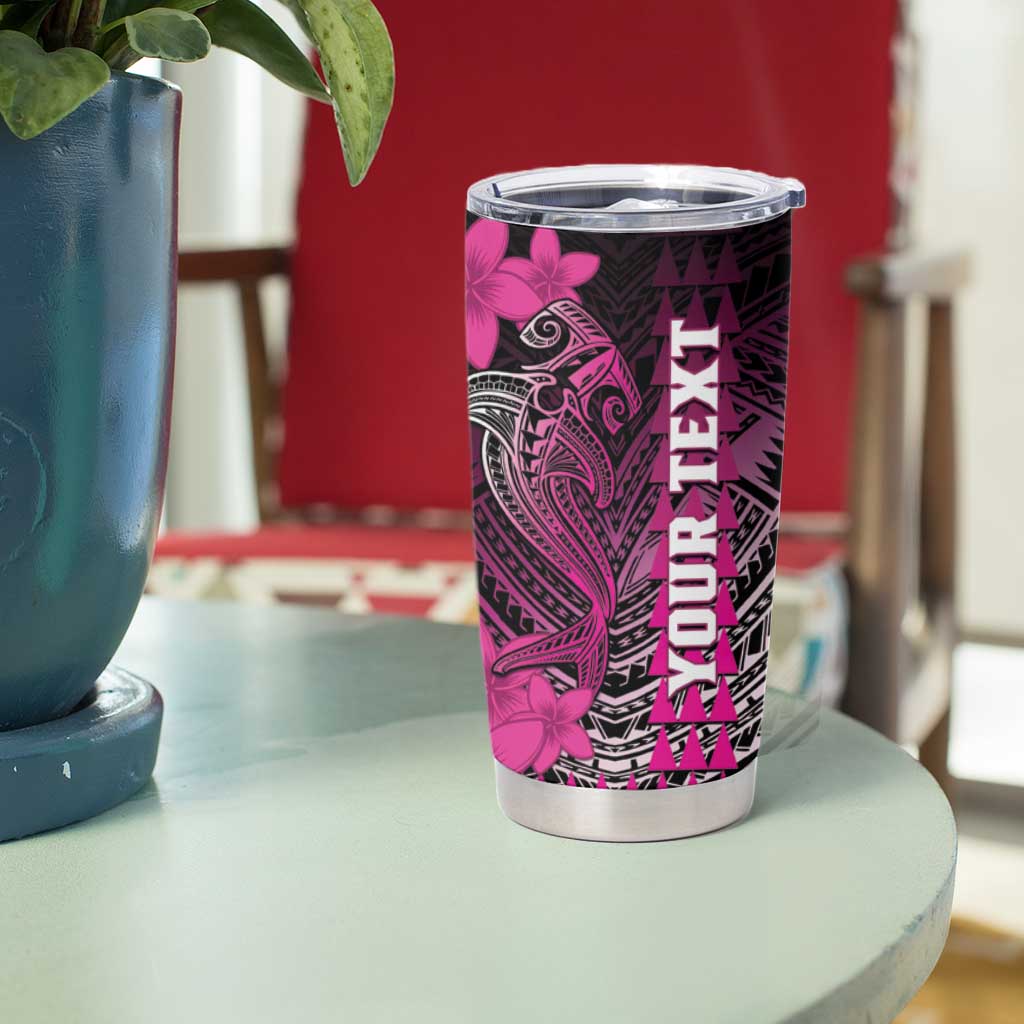 Personalized Hawaii Tumbler Cup Hammerhead Shark Kakau Polynesian Tribal Pink LT05 - Polynesian Pride