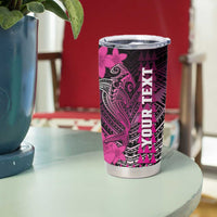 Personalized Hawaii Tumbler Cup Hammerhead Shark Kakau Polynesian Tribal Pink LT05 - Polynesian Pride