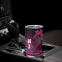 Personalized Hawaii Tumbler Cup Hammerhead Shark Kakau Polynesian Tribal Pink LT05 - Polynesian Pride
