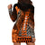 Personalized Hawaii Hoodie Dress Hammerhead Shark Kakau Polynesian Tribal Orange LT05 - Polynesian Pride