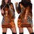 Personalized Hawaii Hoodie Dress Hammerhead Shark Kakau Polynesian Tribal Orange LT05 - Polynesian Pride