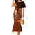 Personalized Hawaii Mermaid Dress Hammerhead Shark Kakau Polynesian Tribal Orange LT05 Women Orange - Polynesian Pride