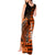 Personalized Hawaii Tank Maxi Dress Hammerhead Shark Kakau Polynesian Tribal Orange LT05 - Polynesian Pride