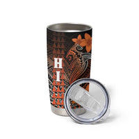 Personalized Hawaii Tumbler Cup Hammerhead Shark Kakau Polynesian Tribal Orange LT05 - Polynesian Pride