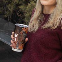 Personalized Hawaii Tumbler Cup Hammerhead Shark Kakau Polynesian Tribal Orange LT05 - Polynesian Pride