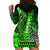 Personalized Hawaii Hoodie Dress Hammerhead Shark Kakau Polynesian Tribal Green LT05 - Polynesian Pride