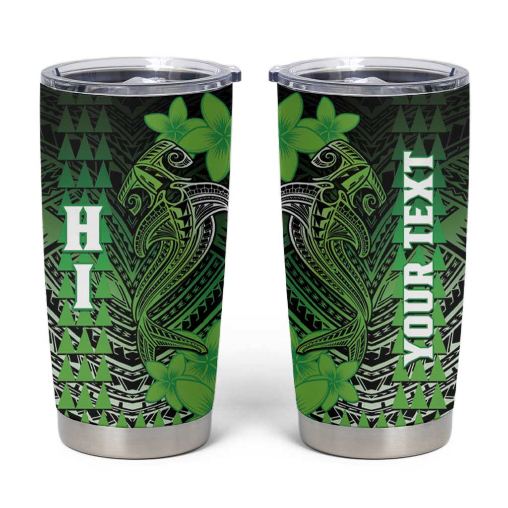 Personalized Hawaii Tumbler Cup Hammerhead Shark Kakau Polynesian Tribal Green LT05 Green - Polynesian Pride