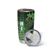 Personalized Hawaii Tumbler Cup Hammerhead Shark Kakau Polynesian Tribal Green LT05 - Polynesian Pride