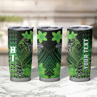 Personalized Hawaii Tumbler Cup Hammerhead Shark Kakau Polynesian Tribal Green LT05 - Polynesian Pride