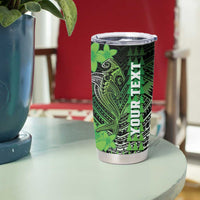 Personalized Hawaii Tumbler Cup Hammerhead Shark Kakau Polynesian Tribal Green LT05 - Polynesian Pride