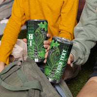 Personalized Hawaii Tumbler Cup Hammerhead Shark Kakau Polynesian Tribal Green LT05 - Polynesian Pride