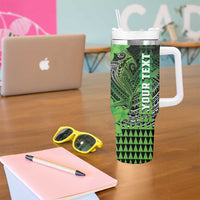 Personalized Hawaii Tumbler With Handle Hammerhead Shark Kakau Polynesian Tribal Green LT05 - Polynesian Pride