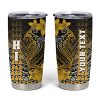 Personalized Hawaii Tumbler Cup Hammerhead Shark Kakau Polynesian Tribal Gold LT05 Gold - Polynesian Pride