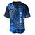 Personalized Hawaii Baseball Jersey Hammerhead Shark Kakau Polynesian Tribal Blue LT05 - Polynesian Pride