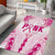 Breast Cancer Pink Out Area Rug Polynesian Art Tattoo White Version