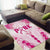 Breast Cancer Pink Out Area Rug Polynesian Art Tattoo White Version