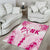 Breast Cancer Pink Out Area Rug Polynesian Art Tattoo White Version