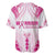 Breast Cancer Pink Out Baseball Jersey Polynesian Art Tattoo White Version