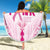 Breast Cancer Pink Out Beach Blanket Polynesian Art Tattoo White Version