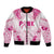 Breast Cancer Pink Out Bomber Jacket Polynesian Art Tattoo White Version