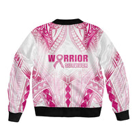 Breast Cancer Pink Out Bomber Jacket Polynesian Art Tattoo White Version LT05 - Polynesian Pride