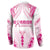 Breast Cancer Pink Out Button Sweatshirt Polynesian Art Tattoo White Version