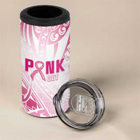 Breast Cancer Pink Out 4 in 1 Can Cooler Tumbler Polynesian Art Tattoo White Version LT05 - Polynesian Pride