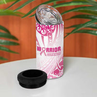 Breast Cancer Pink Out 4 in 1 Can Cooler Tumbler Polynesian Art Tattoo White Version LT05 - Polynesian Pride