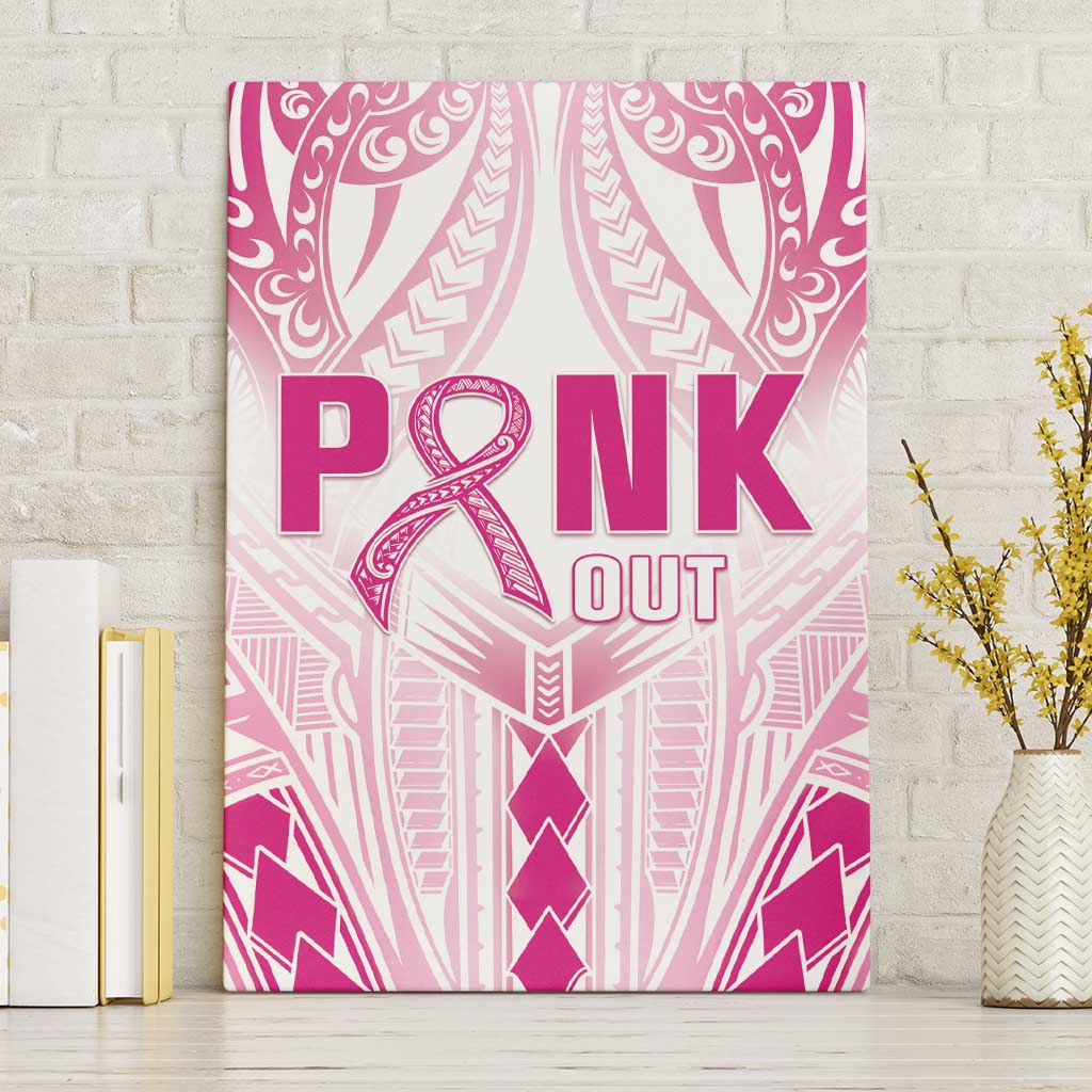 Breast Cancer Pink Out Canvas Wall Art Polynesian Art Tattoo White Version LT05 Without Frame White - Polynesian Pride