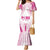 Breast Cancer Pink Out Family Matching Mermaid Dress and Hawaiian Shirt Polynesian Art Tattoo White Version