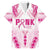 Breast Cancer Pink Out Family Matching Summer Maxi Dress and Hawaiian Shirt Polynesian Art Tattoo White Version