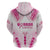 Breast Cancer Pink Out Hoodie Polynesian Art Tattoo White Version