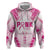 Breast Cancer Pink Out Hoodie Polynesian Art Tattoo White Version