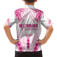 Breast Cancer Pink Out Kid Hawaiian Shirt Polynesian Art Tattoo White Version LT05 - Polynesian Pride